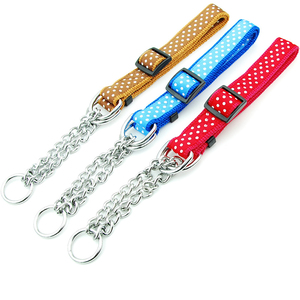 핫세일 마틴게일 개 목줄 조절 가능한 단색 P-초크 체인 애완견 훈련용 목줄 도매 - Product Image 5