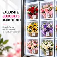 Distributeur de fleurs réfrigéré intelligent pour hall d'hôtel de luxe, service 24h/24 et 7j/7, distributeur de bouquets en libre-service avec écran tactile