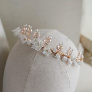 Ins-<span class=keywords><strong>Style</strong></span> Handgefertigte Diademe Braut-Haaraccessoires Haarband Damenschmuck Kopfschmuck für Hochzeit Krone Stirnband - Product Image 1