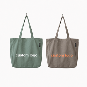 Bolsa de Compras de Lona de Algodón con Logotipo Personalizado Impreso/Bordado, Bolsa de Hombro Reutilizable con Logotipo Personalizado - Product Image 1