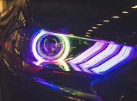 Meilleures lumières LED intérieures de voiture 12 V RGB Chasing Angel Devil Eyes DRL Boards pour Mustang 2019