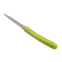 Mini couteau de cuisine pliable écologique en acier inoxydable avec manche en plastique vert pour fruits, légumes et viandes