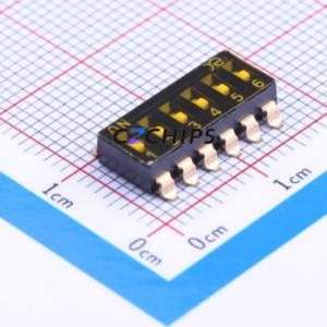 DSIC06TSGET DIP Switch SMD-12P,6x15.2mm Switch Flat Toggle, Groove Type Single Pole Single Throw 6 2.54mm - Product Image 1