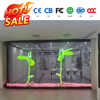 Film LED 3D transparent P6.25 1000*250mm, écran LED ultra-fin et flexible pour la publicité en vitrine de magasin ou de centre commercial
