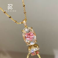 Pendentif Cœur en Argent Sterling 925 Rochime avec Fermoir Universel, Pendentif Cœur en Pierre Précieuse