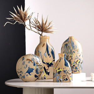 Vaso in Vetro Moderno Minimalista Nordico, <span class=keywords><strong>Design</strong></span> Artistico con Blocchi di Colore Irregolari per Decorazione di Casa <span class=keywords><strong>e</strong></span> Hotel di Alta Gamma, Composizioni Floreali - Product Image 1
