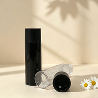 Bouteille de boisson en plastique ronde pour animaux de compagnie avec logo personnalisé, avec bouchon, transparente, jetable, bouteille cosmétique pour soins de la peau