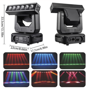 6x20w chùm LED với Strobe di chuyển đầu ánh sáng DJ Disco điều khiển đèn LED RGBW 4in1 XYZ di chuyển đầu vô hạn xoay - Product Image 2