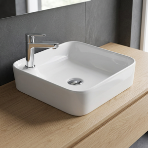 Évier de lavabo de salle de bain moderne en céramique et granit, à poser sur comptoir, à prix abordable - Product Image 2