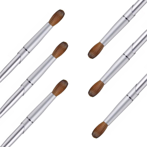 Pinceau à ongles en acrylique avec manche argenté, design classique, tailles personnalisées pour extension de poudre acrylique et manucure - Product Image 2