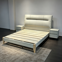 Lit en cuir moderne fabriqué en Chine, lit rembourré, meubles de chambre à coucher, cadre de lit adapté à tous les styles de chambre à coucher