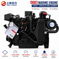 Moteur diesel marin SCDC SDEC D683ZLCA 219-259kW 8.3L pour yacht, bateau de patrouille, remplacement pour Cummins 6CTA8.3