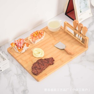 Planche à fromage en bambou avec couteaux, planche à découper multifonctionnelle pour fruits, pain, légumes, charcuterie, plateau à pizza - Product Image 3