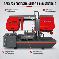 Scie à ruban automatique CNC GZK4270 de 700 mm pour métaux lourds avec variateur de fréquence