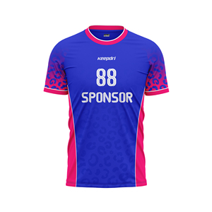 Camiseta de Fútbol Personalizada con Estampado de Leopardo Azul y Amarillo, Transpirable, Elástica en Cuatro Direcciones, de Secado Rápido, que Absorbe el Sudor, Sublimada, sin Costuras - Product Image 5