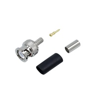Connecteurs coaxiaux RF d'alimentation d'usine prise mâle BNC sertissage de matériau en cuivre de Type droit pour câble RG58 RG223 RG142 LMR195 LMR200