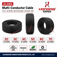 Câble de signal flexible HONGPAI UL2464 à 6 conducteurs 26AWG en cuivre toronné, gaine PVC 300V, pour contrôle électronique