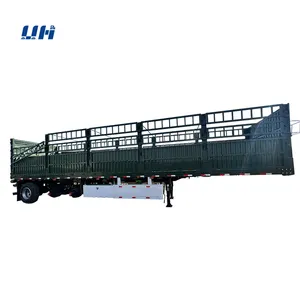 YIHAI 12 roues 3 essieux Dropside Clôture Cargo Semi Remorque avec 600mm Paroi Latérale Location Près