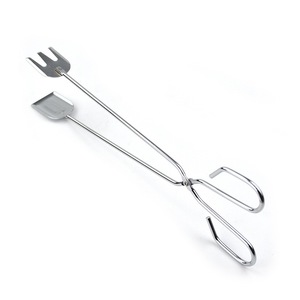 Iron Charcoal Tongs Outdoor BBQ Carbon Clip Extended <strong>Fire</strong> Pincer Household Stove Coal Flat Head Tongs - Product Image 1