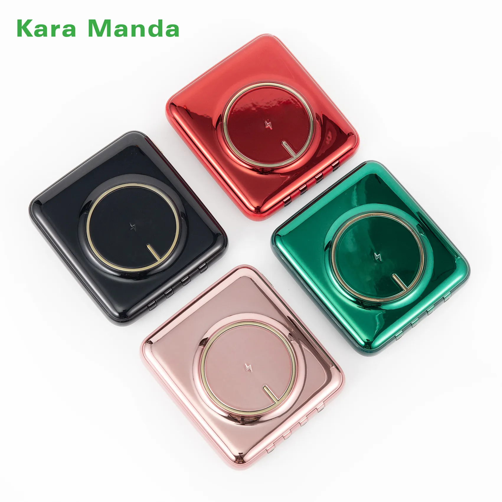 Kara Manda New Updated 10000mAh Mini Slim Portable Power Bank for iPhone Mobile Charger with Wireless Charging Cable