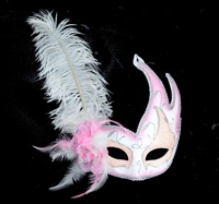 Masque amusant en plumes d'autruche pour la fête carnaval vénitien Mardi Gras mascarade Cosplay Costume décor de Noël et approvisionnement de vacances