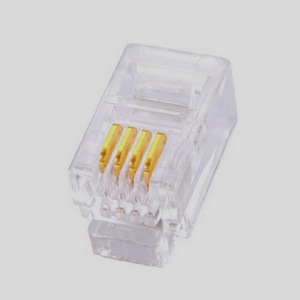 Conector Telefónico 4P4C RJ12 de 4 Núcleos, Plástico Transparente, Uso en Interiores - Product Image 1