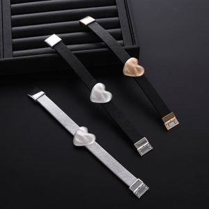 Cord <b>Leather</b> <b>Bracelet</b> Verified Manufacturer Wholesalers Nickel-free Vacuum Plating Holiday Gift for Women Detailed Clasp Test - Product Image 1