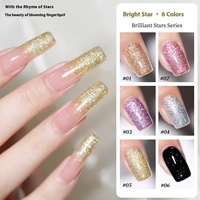 Vernis à ongles UV XEIJAYI, style étoile blanche argentée populaire, effet diamant brisé, pour salon de manucure, avec paillettes, emballage en bouteille