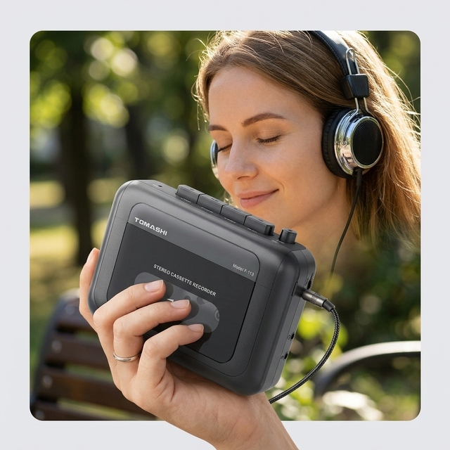 Mini Retro Walkman Style Portable Cassette Player Stereo Sound Vintage Tape Playback Battery Powered MP3 Cassette Recorder