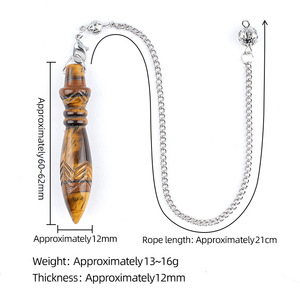 Péndulo de Cristal Redondo Tallado de <span class=keywords><strong>Amatista</strong></span> Estilo Egipcio al por Mayor con Cadena para Bricolaje, Radiestesia, Adivinación <span class=keywords><strong>y</strong></span> Sanación Reiki - Product Image 3