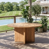 Wasserdichter UV-Beständiger Gartenmöbel für Apartment und Einkaufszentrum Runder Massiver Teakholz-Esstisch