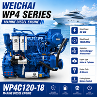 Moteur diesel marin refroidi par air SCDC Weichai WP4 Series WP4C120-18 88kW 1800RPM 120hp pour bateau de pêche, navire de transport, bateau de travail