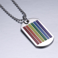 Collier arc-en-ciel en acier inoxydable, collier gay pour hommes, pendentif de haute qualité, cadeau de bijoux
