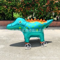 Ballon Dinosaure à Pousser, Décoration Animale de Dessin Animé pour Anniversaire de Bébé, Jouet d'Extérieur pour Stands de Marché Nocturne