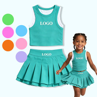 Ensemble deux pièces en coton Ruidian, haut dos nageur et jupe color block, tenue d'été pour enfants, logo personnalisé, vêtements de sport respirants pour filles