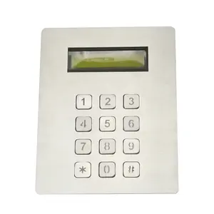 I2C interface stainless steel 12 keys metal keypad with lcd display