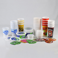 260ml 220ml cuire au four yaourt crème glacée gelée pouding lait boîte à gâteau pot en plastique PP tasses à dessert en plastique avec couvercle et cuillère