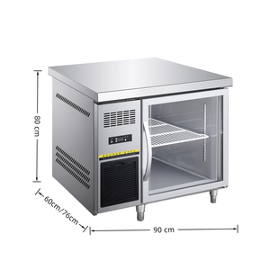Nuelead NE-903 Glass Door Commercial Kitchen Stainless Steel Air-Cooled Undercounter <b>Outdoor</b> Refrigerator 180L 0~10 Single - Product Image 2
