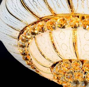 Gran oferta, luces de techo de cristal LED redondas, diseño de lujo para sala de estar, accesorios dorados, luz de techo - Product Image 4