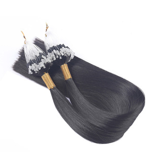 Extensions de cheveux brésiliens Micro Loop Double Drawn sans chaleur ni colle, réutilisables, à anneaux ajustables, installation facile et confortable - Product Image 6