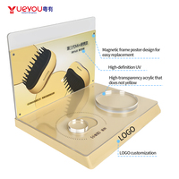 Support de présentation de peigne de massage détachable moderne et élégant pour la chambre à coucher, la coiffeuse, support à coussin d'air, disque transparent