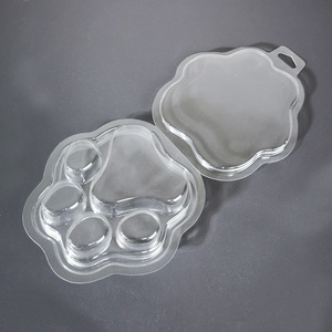 Boîte à cire 5 compartiments Patte d'animal mignonne transparente pour bougies d'aromathérapie, petit rangement d'accessoires, emballage en gel, blocs de cire faits main - Product Image 4