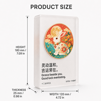 Plaque de récompense personnalisée en cristal du zodiaque chinois, imprimée UV, motif animal personnalisé, trophée cadeau avec logo