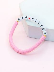 Cadeau de professeur coloré de Bohème personnalisé <span class=keywords><strong>Mon</strong></span> Friends inspiré Design <span class=keywords><strong>Bracelet</strong></span> de lettre en argile polymère avec perle de coeur - Product Image 4