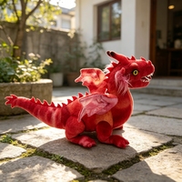 Peluche Dragon de Feu Réaliste en Gros, Personnalisable avec Logo et Taille, Poupée Dragon Rouge Fantastique, Fourniture en Vrac pour Souvenir de Parc à Thème