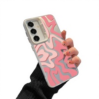Coque de téléphone personnalisée noire à effet ondulé pour Samsung A56 A55 A54 A53 A52 A36 A35 A34 A33 A32 A26 A23 A16 A15, coque arrière antichoc