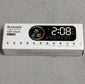 Xách tay đầy màu sắc LED bàn đồng hồ kỹ thuật số với nhiệt độ tuần ngày Lịch hiển thị nhà bảng điện tử đồng hồ báo thức - Product Image 5
