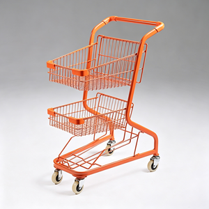 Chariot de courses robuste 340L en treillis métallique grande capacité avec roues pivotantes silencieuses pour supermarché et commerce de détail, kit d'utilisation roulante - Product Image 1
