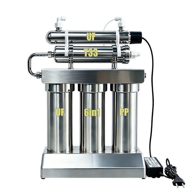 STARWELL S89 10-Inch Stainless Steel 12W Large Flow Multi-Stage Electric Water Purifier US/EU Plug Household Multi-Use Alkaline