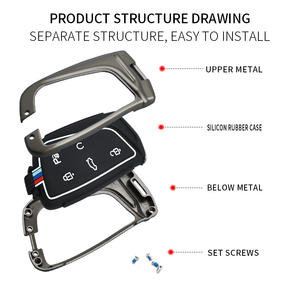 เคสใส่กุญแจรถซิลิก้าเจลโลหะผสมสังกะสีสำหรับ Dongfeng Aeolus forthing fengon พวงกุญแจขนาดใหญ่อุปกรณ์เสริมกระเป๋า - Product Image 5